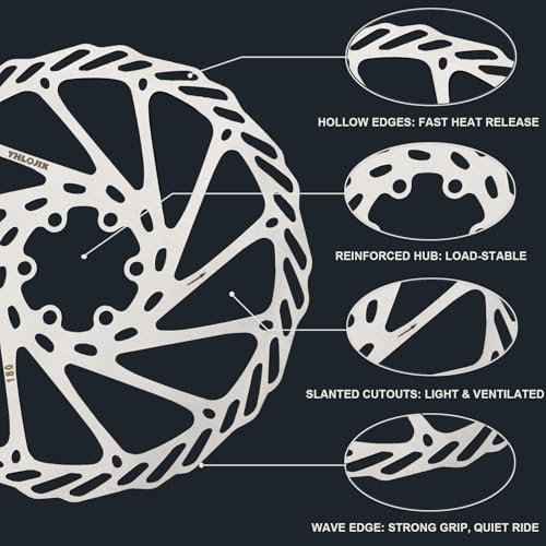 180mm Disc Brake Rotor With 6 Bolts & T25 Torx Tool, Stainless Steel Bike Rotor for Mountain Bike/Road Bike/MTB/BMX, Fits 44mm Threaded Hub (Anti-Rust & Heat-Resistant) (180mm*1pcs)