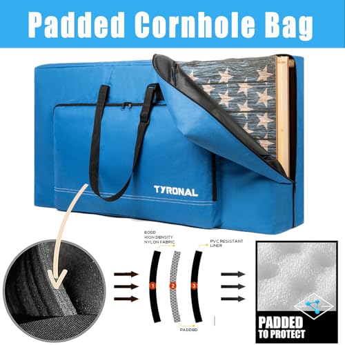 Blue Cornhole Carrying Case Fits 4x2 Regulation Boards with Pockets