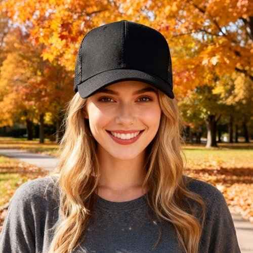 2-Pack Breathable Mesh Snapback Trucker Hats, Adjustable Baseball Caps for Men Women, Cotton-Poly Twill Outdoor