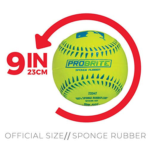 Youth Neon Rubber Tee Ball 6 Pack - Official Size & Soft Safe Practice Balls