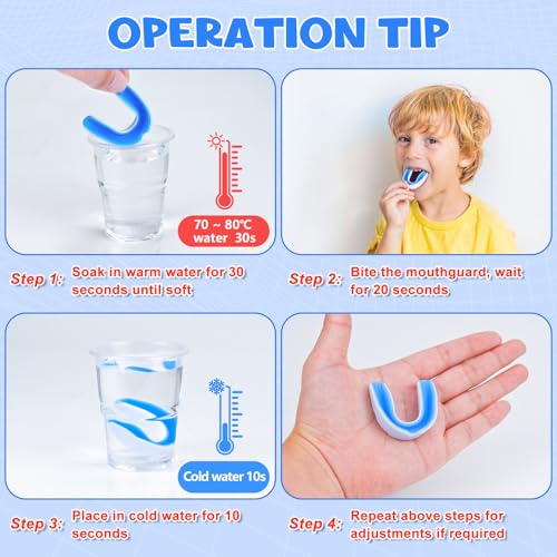 Youth Mouth Guard 6 Pack for Kids 8-14 Years Old with Carry Cases - Safe Sports Protection