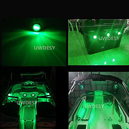 Green Waterproof Marine LED Lights 10 Pcs - Boat Interior & Navigation Deck Lamps
