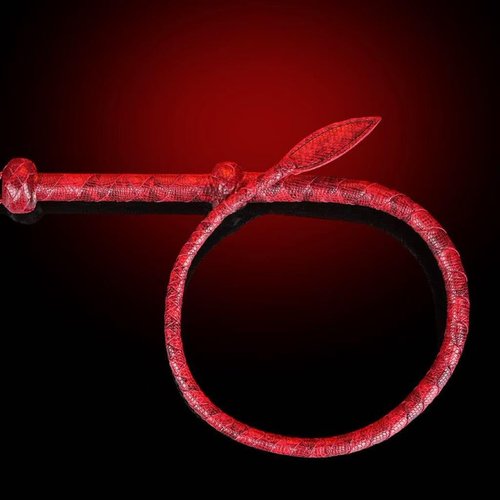 HHAura Leather Flogger, Leather Whip Single Tail Whip 1 Metre Length Braided Leather Rider for Equestrian Sports (Red)