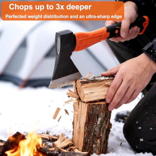 14-Inch Camping Hatchet Axe for Wood Splitting and Outdoor Use