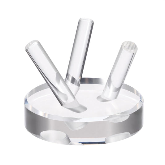 GUSHBIN Acrylic Softball Display Pedestal Sphere Stand with Round Holder for Baseball Tennis Golf Clear Rock Holder for Fossil Minerals, Small