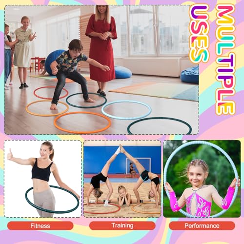 Poen 10 Pcs Adjustable Detachable Exercise Hula Hoop for Kids and Adults - Color