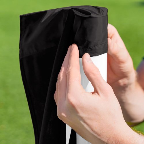FORZA Corner Flags (Pack of 4) | Durable Polyester Soccer & Sports Field Flags for Training & Match Use - Standard and Pro Options (Poles Not Included) (Black, Pro)