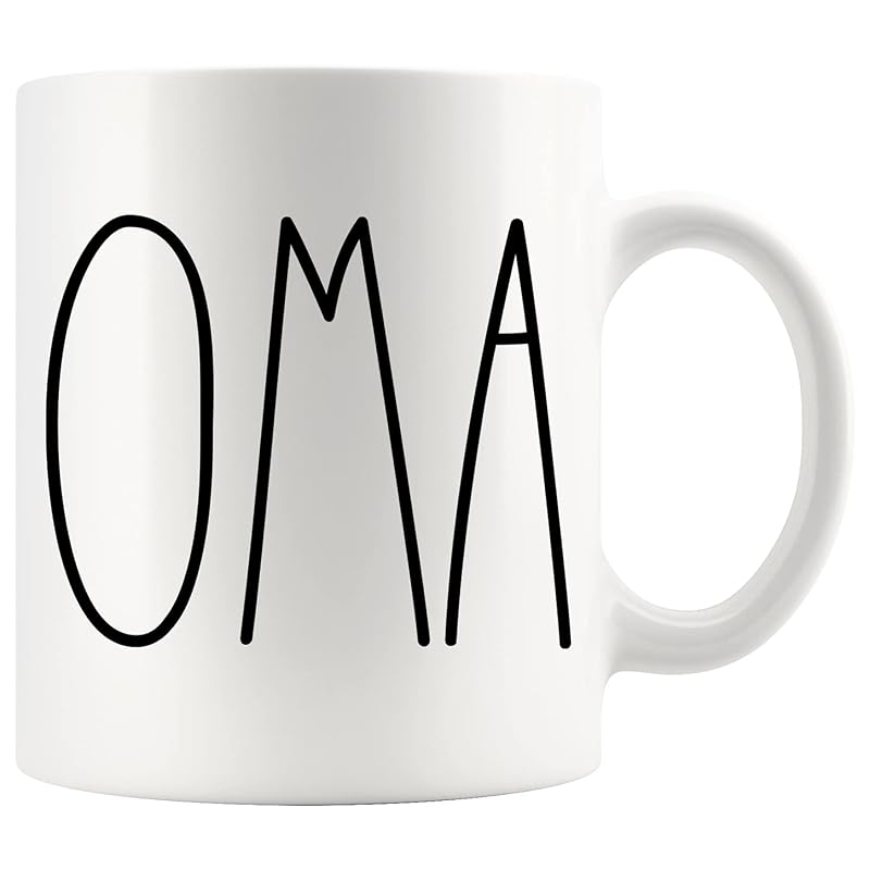 Oma Coffee Mug 11oz - Rae Dunn Style, Oma Rae Gift - White