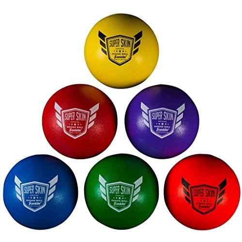 Franklin Sports Dodgeball Ball Set ? Superskin-Coated Foam Balls for Playground Games ? Small Dodgeballs for Gymnasium Games ? Easy-Grip Foam Balls ? Won¡¯t Shred or Tear for Hours of Fun