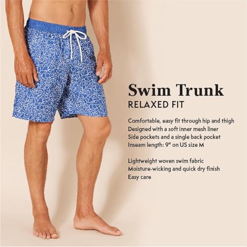 Men's 9-Inch Quick-Dry Breathable Swim Trunks with Mesh Liner - XX-Large Black Hibiscus