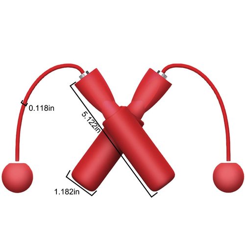 Training Ropeless Skipping Rope, Fitness Sporting Goods, For Men and Women - Red