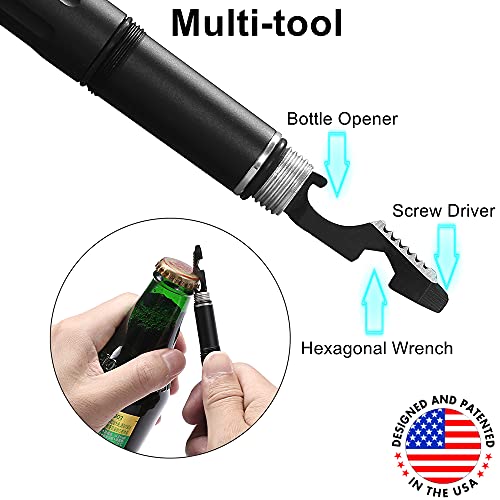 7-in-1 Tactical Pen with Self-Defense Tip Flashlight & Multi-Tool, Durable Write & Emergency Tool