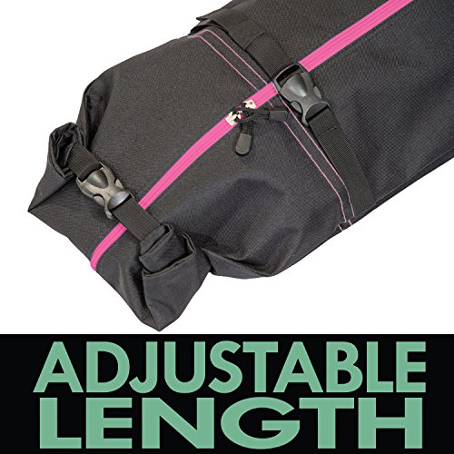 Athletico Ski Bag & Boot Bag Combo Black Pink Trim - Travel Snow Ski Gear