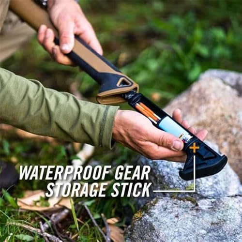 Gerber Gear Bushcraft Axe - Camping Survival Bushcraft Axe with Sheath - Features Hammerhead & Water-Resistant Compartments - Made in USA - Coyote Brown