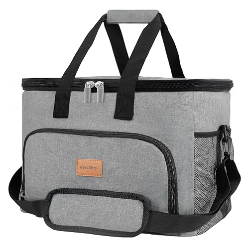 Grey Portable Soft Cooler Bag - 60 Can Insulated Camping Cooler