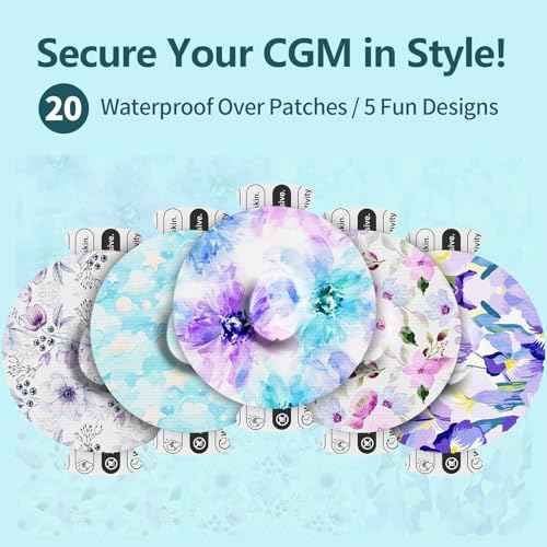 Over Patches for Dexcom G7 - Adhesive Patches for Dexcom G7 Waterproof with Easy-Peel Tab Pre-Cut,Stelo Flexible CGM Tape,Long-Lasting for 10-14 Day 20pcs,Bloomingday