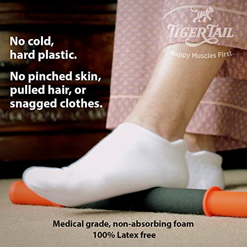 11 Inch Deep Tissue Foam Roller - The Roadster Handheld Massage Stick - Orange & Black - Made in USA