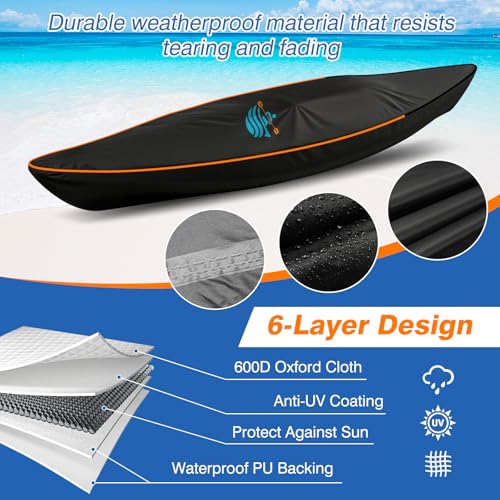Heavy Duty Waterproof Kayak Cover for Canoe Paddle Board SUP Outdoor Storage