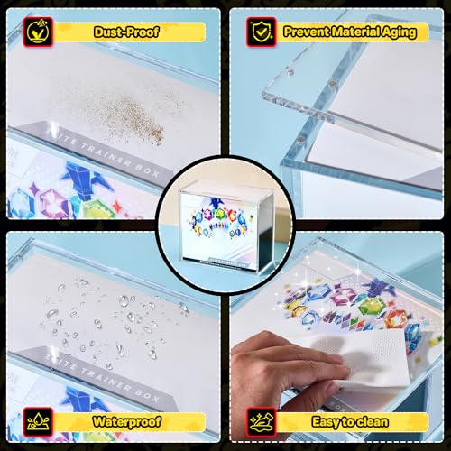 2 Pack Acrylic ETB Protector Case for Elite Trainer Box - Dustproof Waterproof Display
