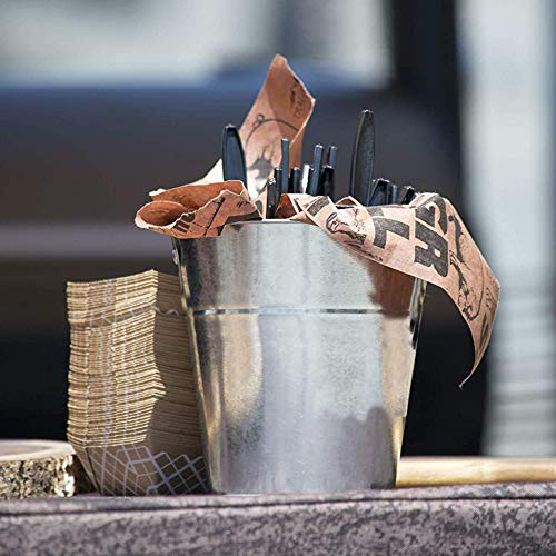 Silver Galvanized Metal Buckets Set of 12 with Chalkboard Labels - Party & Decoration
