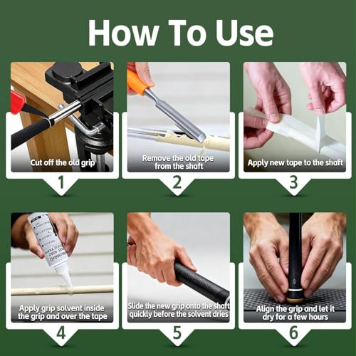 Golf Regripping Kit with Fixed Table Vise, Tape, Solvent & Tools - Rotating