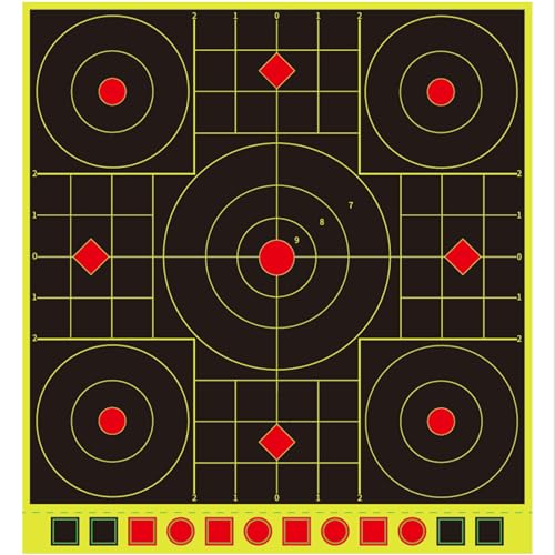 25 Pack Multi-Color 12x12 Inch Splatter Shooting Targets with Adhesive & Repair Patches