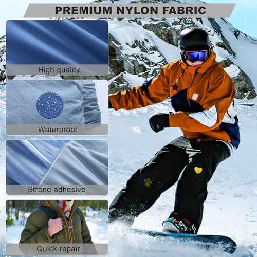 OAZ 8 Pieces 7.87 x 5.9 inch Nylon Repair Patches Nylon Fabric Patch Self-Adhesive Nylon Repair Tape Waterproof Lightweight Outdoor Gear Repair Patch Kit for Down Jacket Clothing Tent Bag (Black)