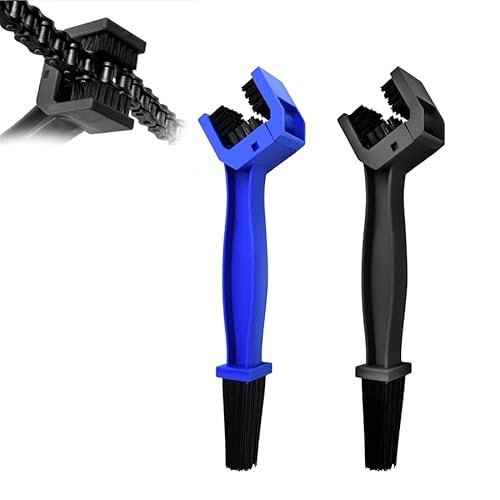 2 PCS Bike or Motorcycle Chain Washer,Grunge Brush Chain Degreaser for Bicycle Motorcycle Chain Brush, Universal Bicycle Chain Cleaning Brush Tool for Mountain Bike Heavy Duty Motorcycle £¬(Blue£¬Black)