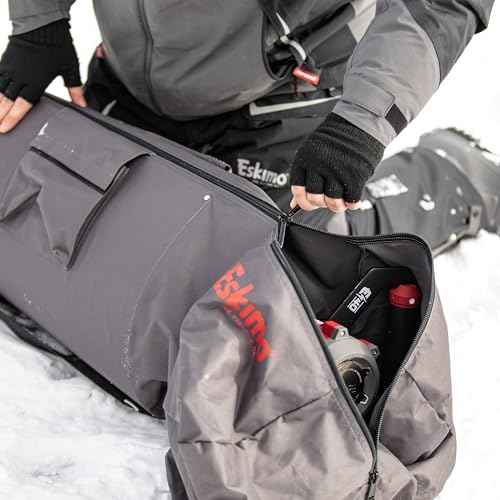 Eskimo¢ç Electric Auger Carry Bag, E40 Compatible, Gray, Carry Handle, Extension Pocket, Durable Construction, Storage Pockets, 46078