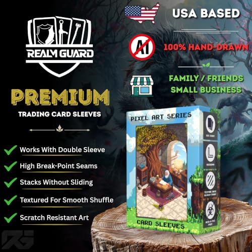 V1 Regular Sleeves - 100 Hand-Drawn Textured Matte Card Sleeves for MTG/TCG - Realm Guard