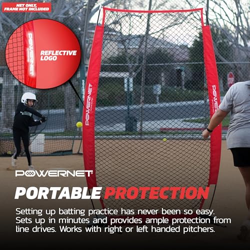 PowerNet Baseball & Softball Training Net Replacement - Red / I-Screen