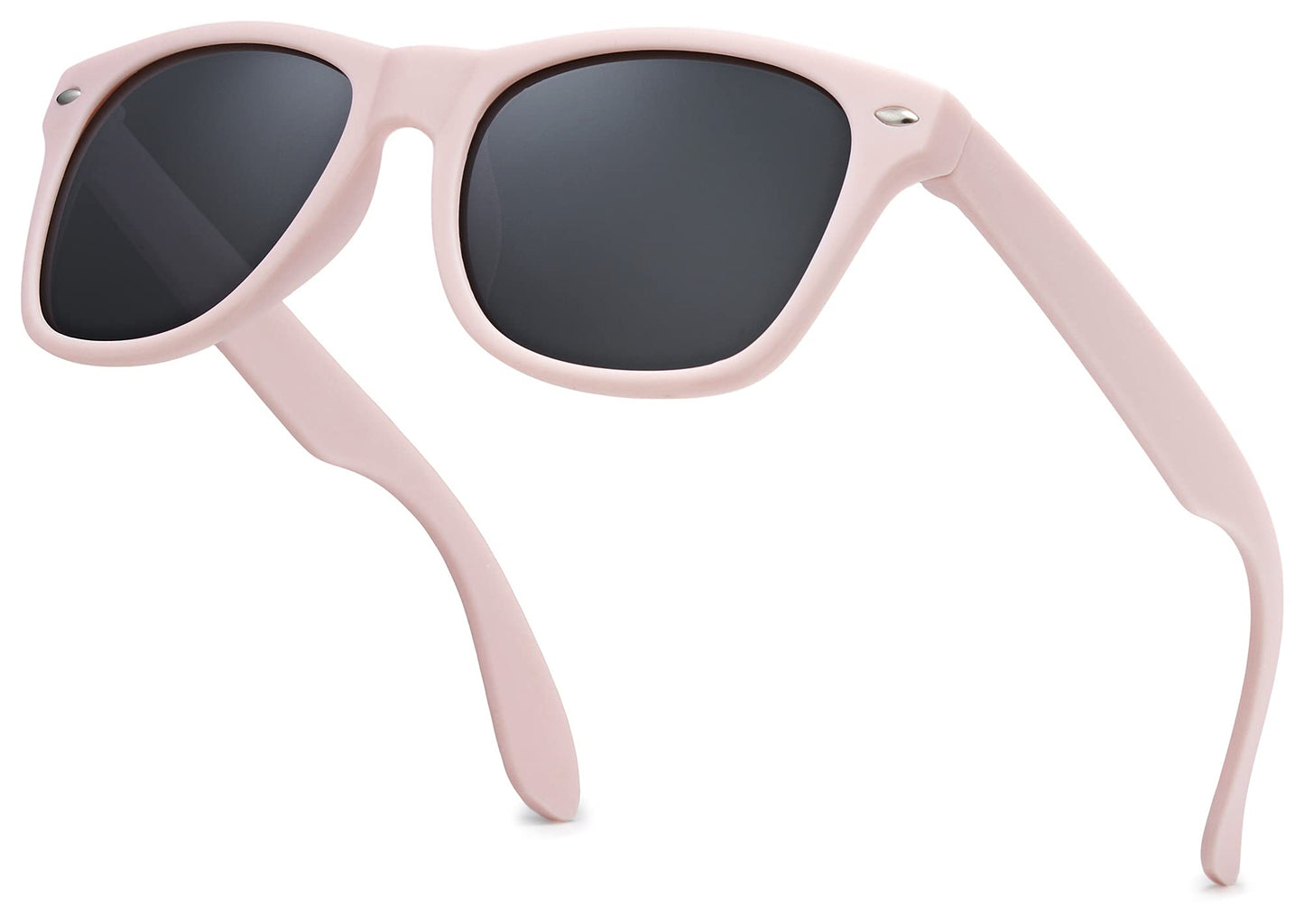 LEICO FASHION Kids Polarized Retro Sunglasses for Boys Girls Age 3-12 Shatterproof Rubberized Frame UV Protection Toddler Children Sun Glasses