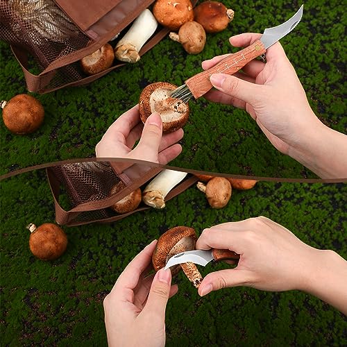 Seajan Christmas Mushroom Foraging Kit - Brown 18-Piece Set with Knife & Guide Cards
