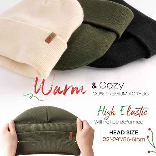 FURTALK Womens Winter Warm Satin Lined Beanie Hats Silk Lining Unisex Knit Slouchy Caps