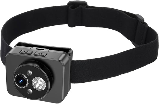 2-in-1 LED headlamp with 1080P HD Action Camera, 64GB Storage, dustproof Design, Wearable Video Recording Device for Electricians, Night Riding, Fishing and Outdoor Activities