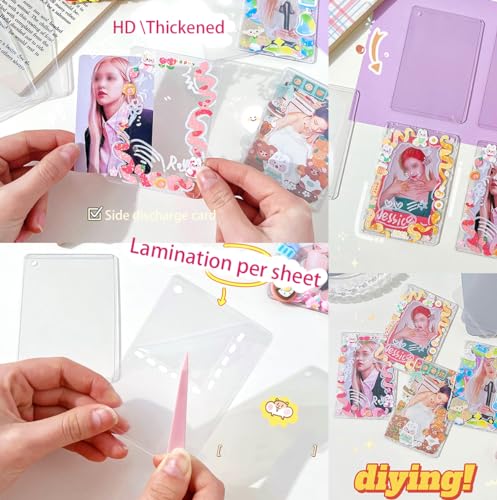 Kpop Photocard Holder Keychain Toploaders with Gift Sets, Holographic Card Sleeves & Stickers - Star II Variation