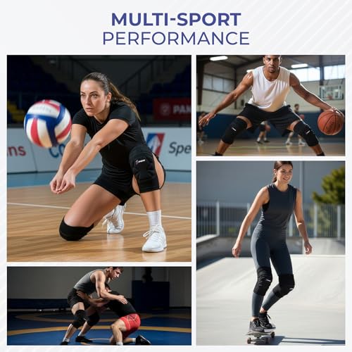 Large Sports Knee Pads for Multi-Sport Impact Protection - Soccer, Volleyball, Basketball