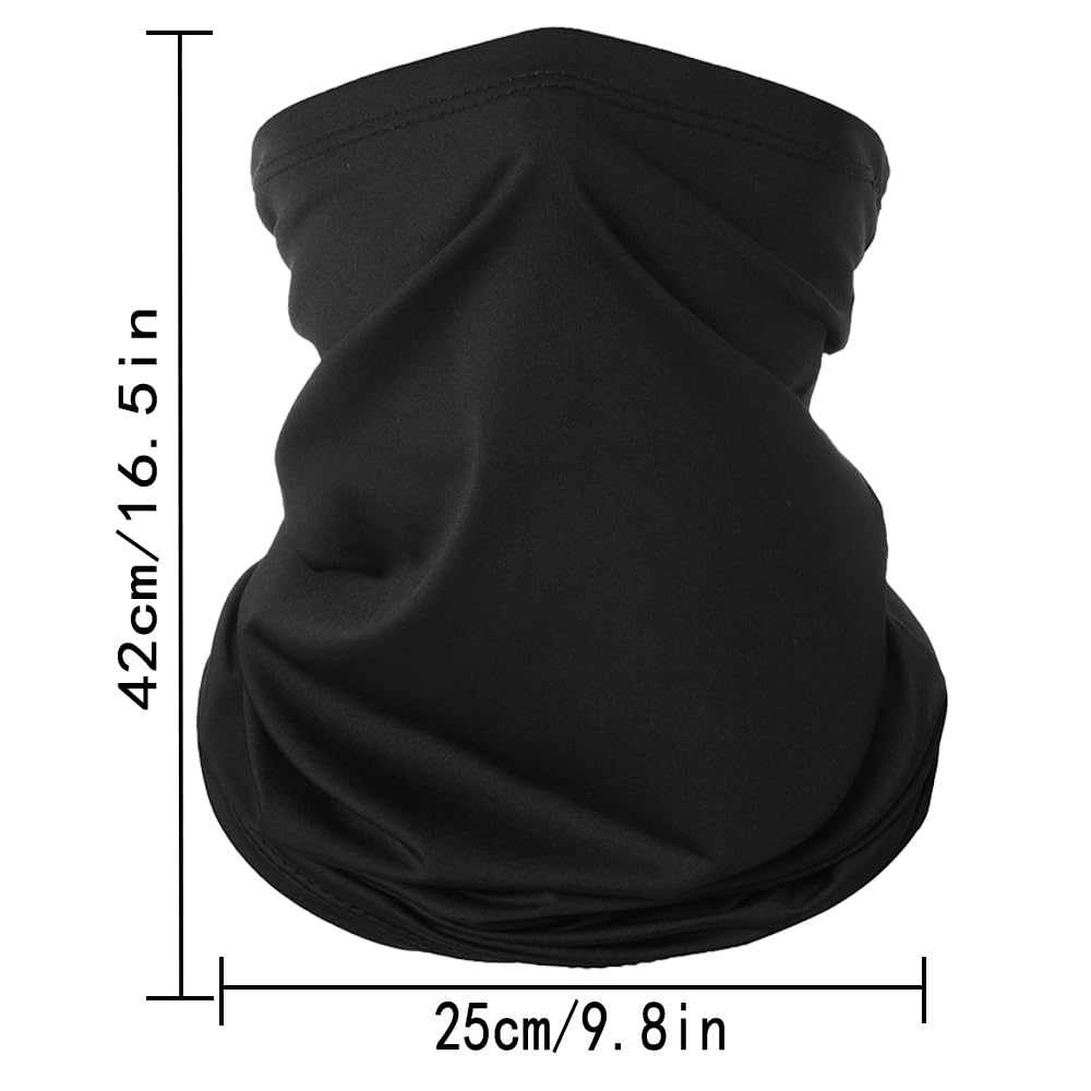 Fanjin 6 Pack Neck Gaiter Bandana Face Mask Breathable Bandana, Summer UV Protection Cooling Neck Gaiter Face Clothing Neck Gaiter (Gray), 16.5*9.8in