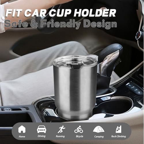 30 oz Stainless Steel Insulated Travel Mug with Lid & Straw - Silver