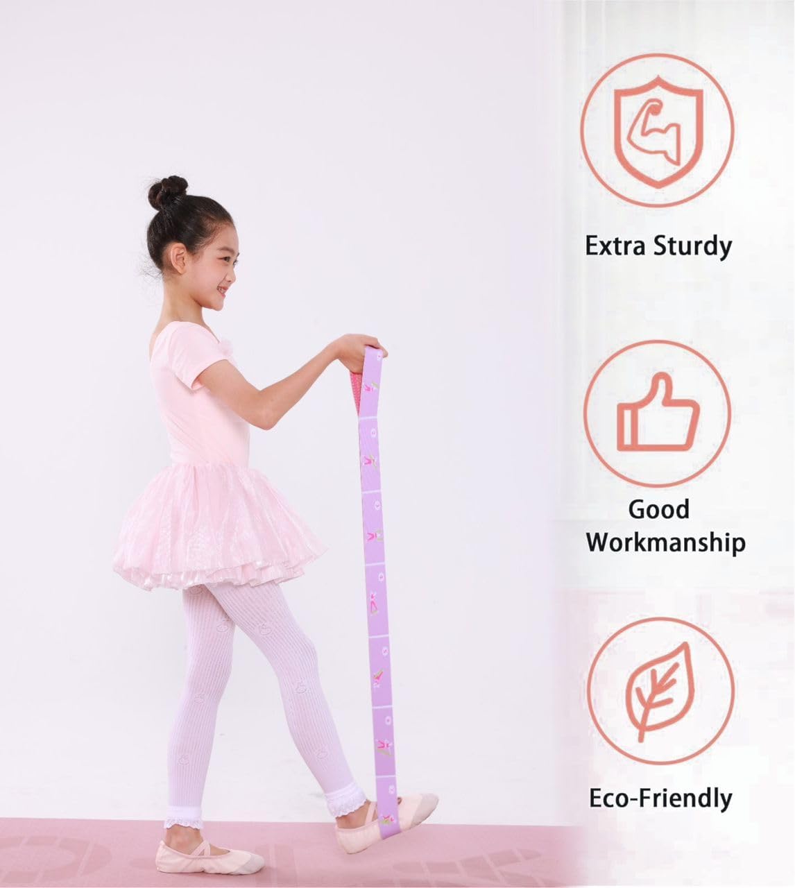 2 PCS Stretch Bands For Kids and Adults – Yoga Straps for Stretching with Multi- Loop – Workout Guide – Video For Exercise, Elastic Stretch Strap Pilates, Yoga, Dance, Gymnastics, Dance, Ballets Bands