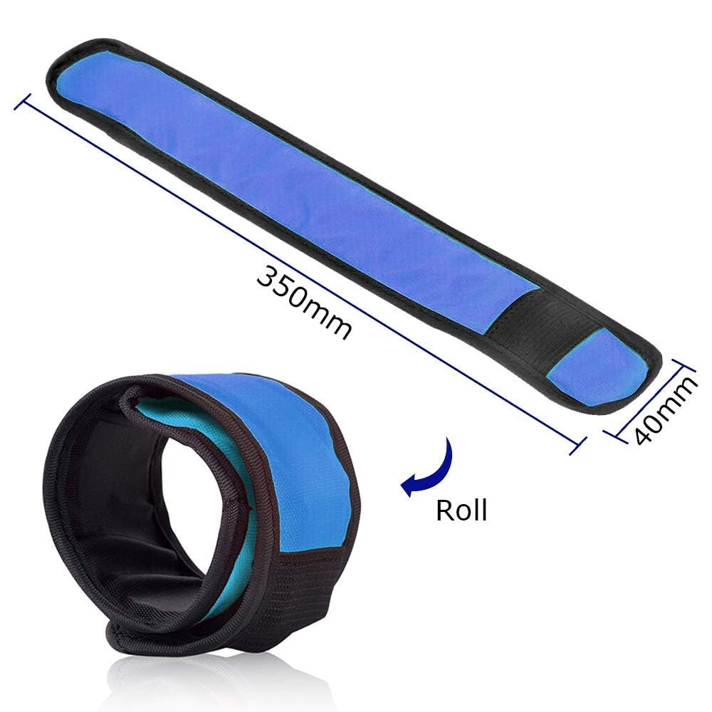 LOBKIN 6 Pack Safety Bracelets, LED Slap Armband Kids Walking at Night Safe LED Light Wrist Light Reflective Belt, Magic Band Running Lights for Runners