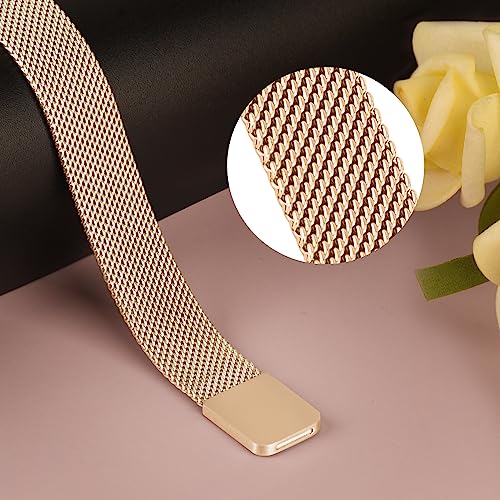 Rose Gold Metal Fitbit Inspire 2 Wristband Mesh Replacement Strap