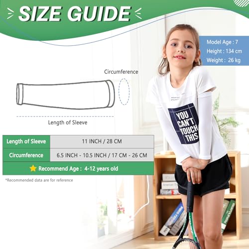 Kids Volleyball Arm Sleeves 4 Pairs Compression Youth Sports Gear