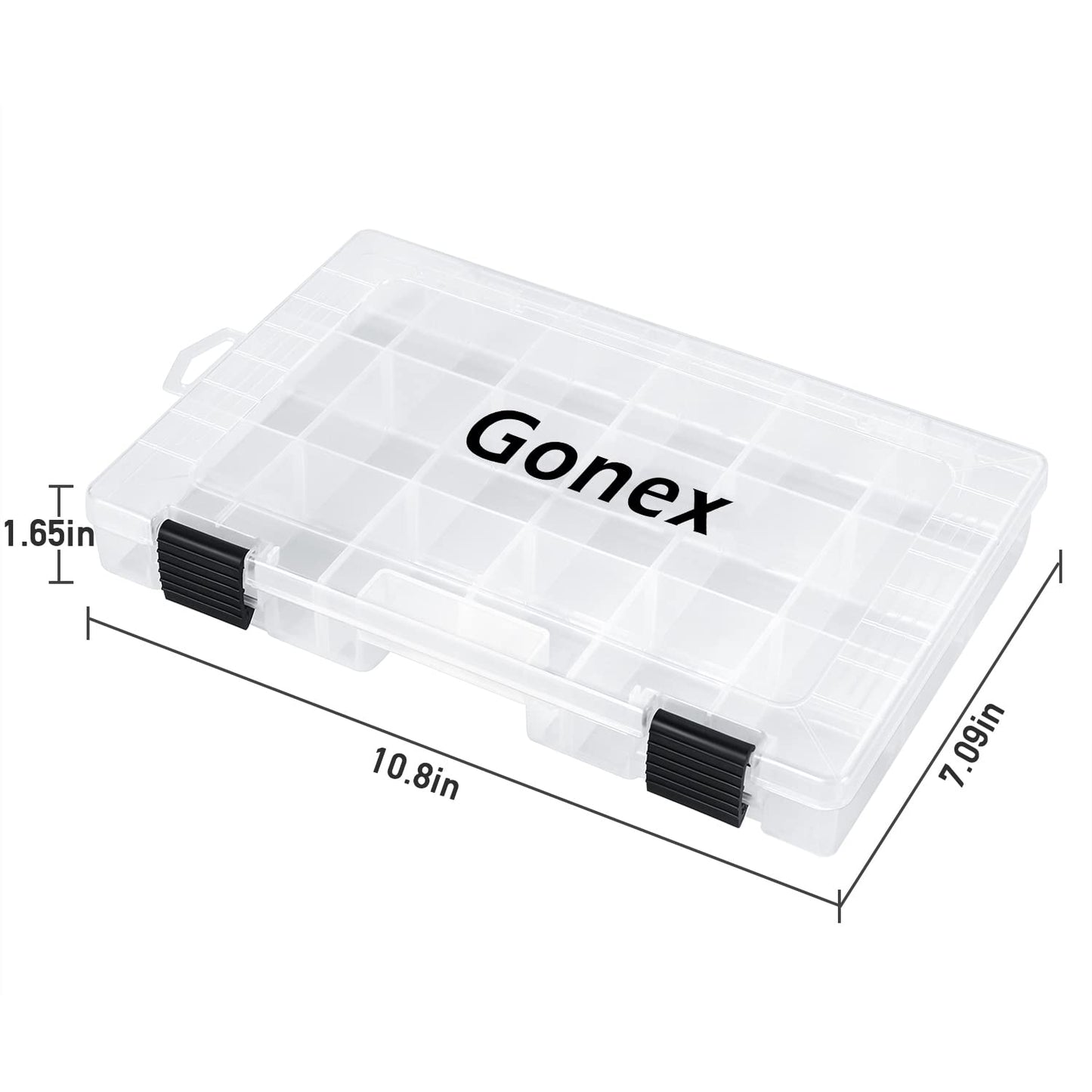Gonex 3600 Tackle Trays 4 Packs, Transparent Fishing Tackle Boxes Organizer and Storage with Adjustable Dividers, Plastic 3600 Tackle Boxes for Lures, Hooks, & Other Accessories