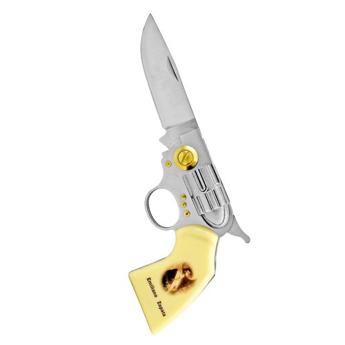 LALAPORT Emiliano Zapata Collectors Lockback Manual Folding Knife West Revolver Style with 3Cr13 Stainless Steel Blade Perfect EDC and Collectible