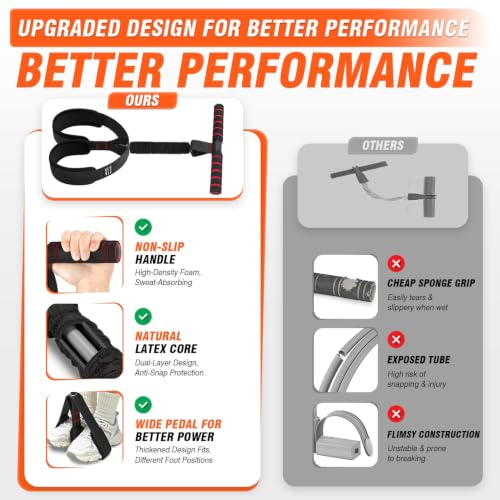 Black 55lbs Resistance Bands with Handles for Full Body Workout