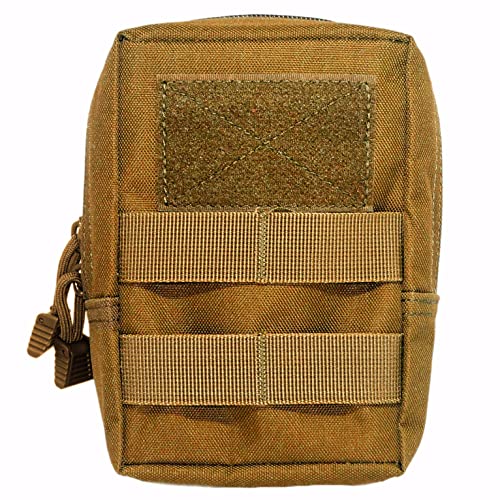 Tactical Molle Pouch with Double Straps Waterproof 6.5x4.75x2.5 Inches Brown