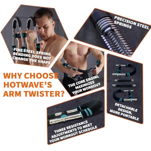 Blue HOTWAVE Twister Arm Trainer for Chest & Full-Body Workout - Portable Home Fitness Equipment