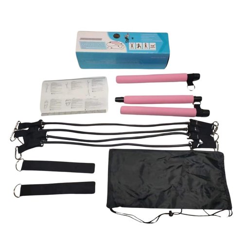 Joy's Life Pilates Bar Kit Workout Equipment for Legs,Hip,Waist and Arm,Exercise Fitness Equipment for Women & Men Home Gym Yoga Pilates, Pink, Black