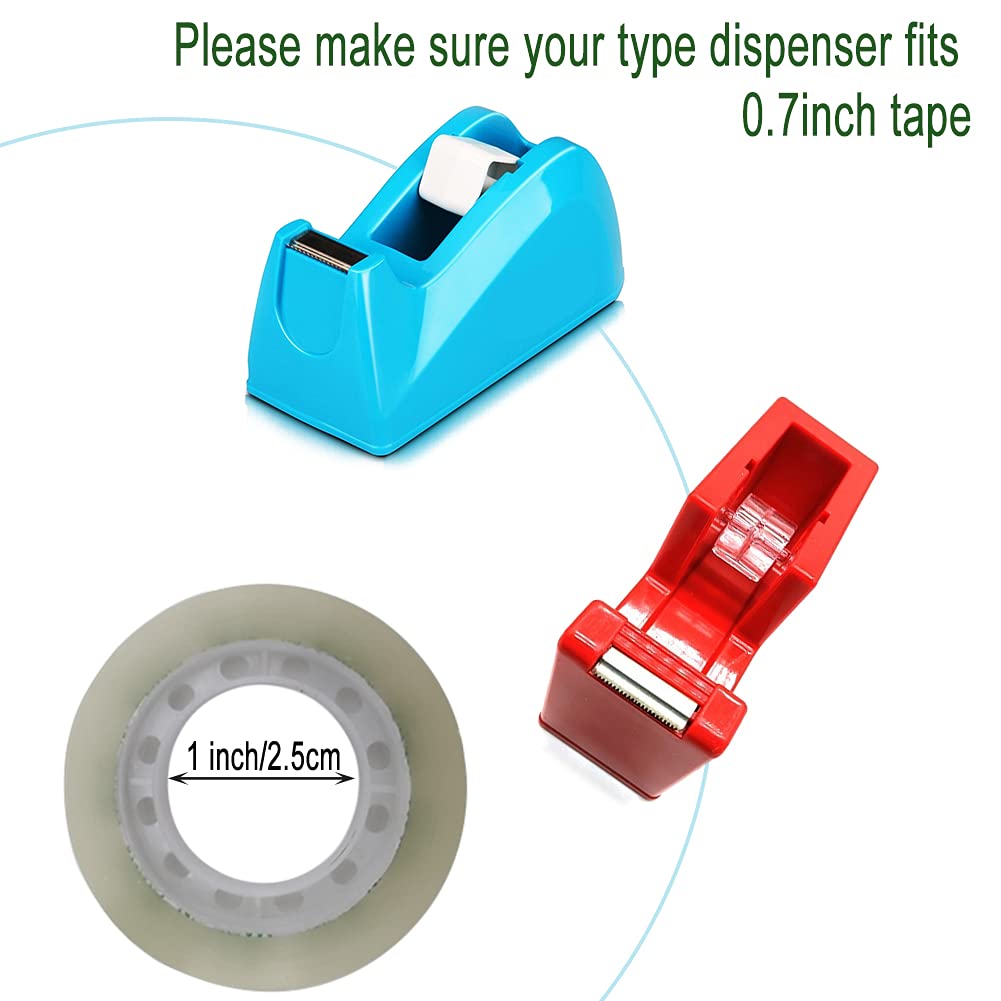 ZLY 24 Rolls Transparent Tape Refills, 0.7 x 1000 Inches Clear Tape, Glossy Tape Rolls for Office, Home, School